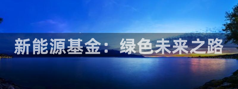 球盟会官方登录平台入口:新能源基金:绿色未来之路