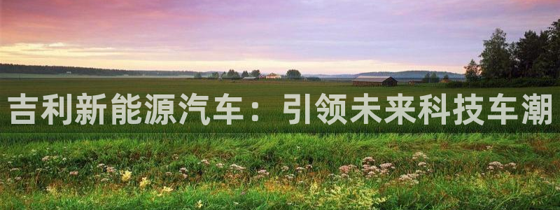 球盟会官方最新入口:吉利新能源汽车:引领未来科技车潮